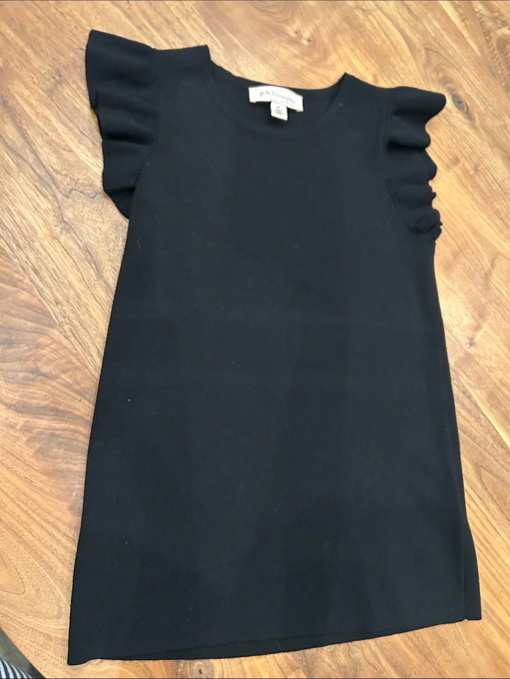 Philosophy black ruffle Sleeve Top